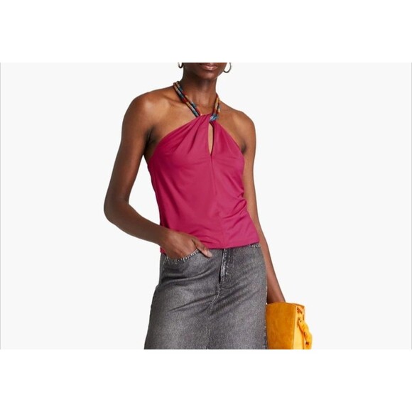 Veronica Beard Akeeva Top Fuchsia Pink Halter 0 EUC $348 - Picture 2 of 7